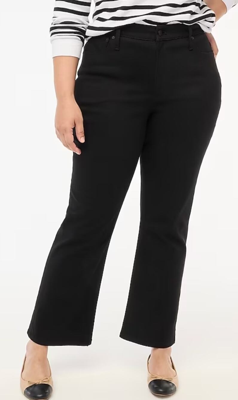 J. Crew Factory Flare Crop Black Jeans in All-Day Stretch Size 33 NWT